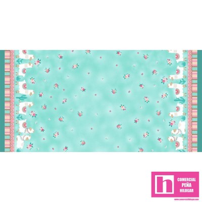 64660 PATCH.AMERICANO LLAMA NIRVANA (04) 110 CM. ALGODON 100% AGUA Venta en piezas de 6.80 M