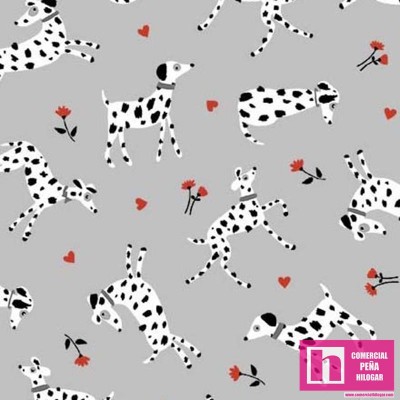 64695 PATCH.AMERICANO BOW-WOW-WOW (22) 110 CM. ALGODON 100% GRIS Venta en piezas de 6.80 M