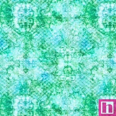 P135-SRKD-23490-32 PATCH. AMERICANO BAROQUE BLOOM (04) 110 CM. ALGODON 100% TURQUESA Venta en piezas de 7.00 M