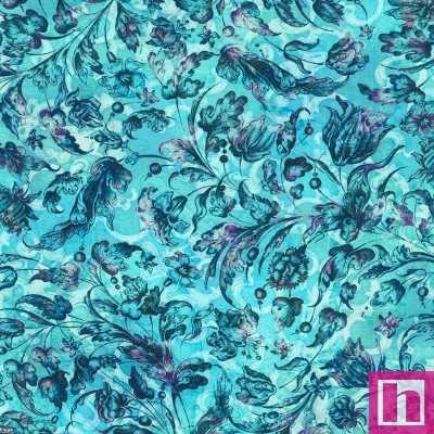 P135-SRKD-23492-364 PATCH. AMERICANO BAROQUE BLOOM (07) 110 CM. ALGODON 100% AZUL Venta en piezas de 7.00 M