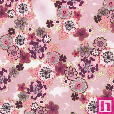 P135-SRKDM-23508-416 PATCH. AMERICANO IMPERIAL COLLECTION - GRACEFUL GRANES (20) 110 CM. ALGODON 100% ROSA/METALLIC Venta en pie