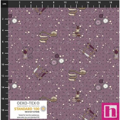 P137-4504-074 PATCH.AMERICANO BOBBINS AND BLOOMS (18) 110 CM. ALGODON 100% PURPURA Venta en piezas de 6.00 M