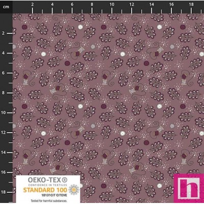 P137-4504-075 PATCH.AMERICANO BOBBINS AND BLOOMS (19) 110 CM. ALGODON 100% PURPURA Venta en piezas de 6.00 M