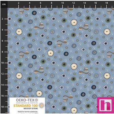 P137-4504-083 PATCH.AMERICANO BOBBINS AND BLOOMS (05) 110 CM. ALGODON 100% AZUL Venta en piezas de 6.00 M