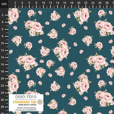 P137-4550-532 PATCH.AMERICANO HOLLIE-ROSE (06) 110 CM. ALGODON 100% PETROLEO Venta en piezas de 6.00 M