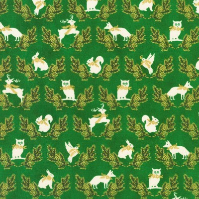 P137-SRKM-23706-274 PATCH. AMERICANO HOLIDAY FLOURISH - FOREST GLEN (16) 110 CM. ALGODON 100% PINO/DORADO METALLIC Venta en piez