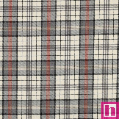 P94-3036-067 VIYELA CUADROS LUKAS (02) 144 CM. 225 GR/M2. POLIESTER 63%-VISCOSA 32%-EA.3% MARFIL/GRIS Venta en piezas de 6.00 M