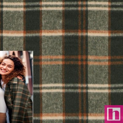 P94-3691-002 VIYELA CUADROS CORY (01) 150 CM. 270 GR/M2. POLIESTER 100% VERDE Venta en piezas de 6.00 M