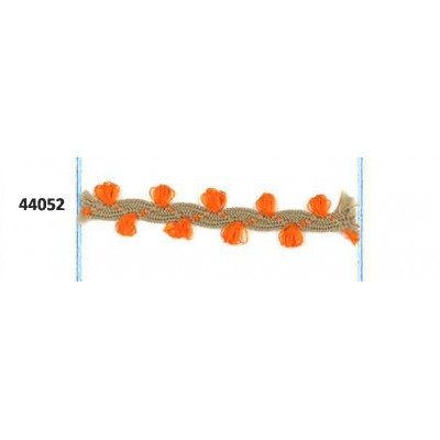 44052 1200-3407_FANTASY PLAITS RUSTICA PAPRIKA POLIESTER 100% NARANJA Venta en piezas de 50.00 M