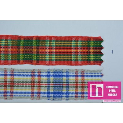 4500-16-1 CINTA ESCOCESA 16 MM POLIESTER 100% - COL. 1 Venta en piezas de 25.00 M