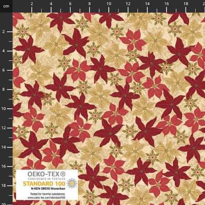 4593-202 PATCH.AMERICANO SNOW CRYSTALS (22) 110 CM. ALGODON 100% VAINILLA/DORADO METALLIC Venta en piezas de 6.00 M