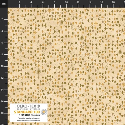 4593-208 PATCH.AMERICANO SNOW CRYSTALS (15) 110 CM. ALGODON 100% VAINILLA/DORADO METALLIC Venta en piezas de 6.00 M