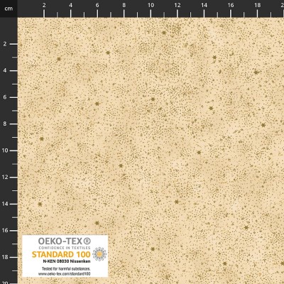 4593-209 PATCH.AMERICANO SNOW CRYSTALS (26) 110 CM. ALGODON 100% VAINILLA/DORADO METALLIC Venta en piezas de 6.00 M