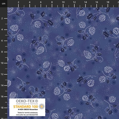 4593-604 PATCH.AMERICANO SNOW CRYSTALS (42) 110 CM. ALGODON 100% MARINO/PLATA METALLIC Venta en piezas de 6.00 M