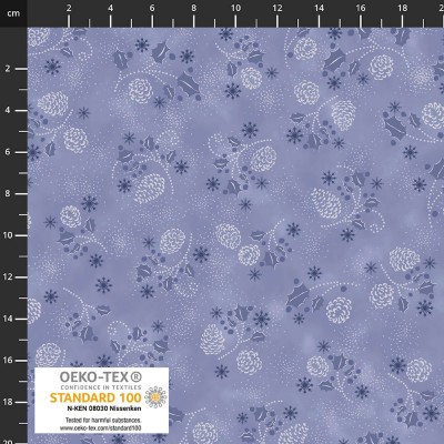 4593-610 PATCH.AMERICANO SNOW CRYSTALS (54) 110 CM. ALGODON 100% AZUL/PLATA METALLIC Venta en piezas de 6.00 M