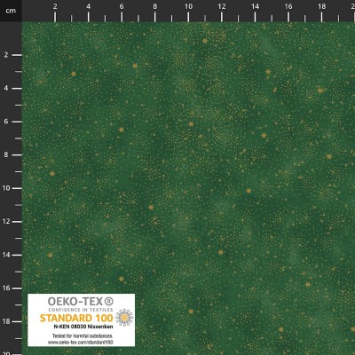 4593-804 PATCH.AMERICANO SNOW CRYSTALS (38) 110 CM. ALGODON 100% VERDE/DORADO METALLIC Venta en piezas de 6.00 M