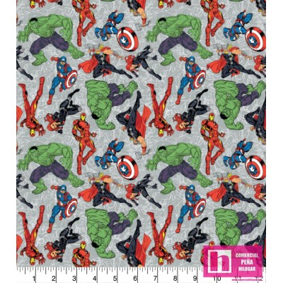 58926 PATCH.AMERIC. SUPER MARVEL HEROES (03)  110 CM. ALG 100% MULTI VENTA EN PZAS. DE 5 M. APROX.