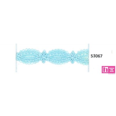 53067 803200-0016_CAMERON GALON GUIPUR 13 MM RAYON 100% CELESTE Venta en piezas de 13.00 M