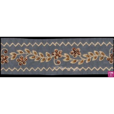 537380-102 GALON ORGANZA FANTASIA AFRODITA 40 MM. PET+METALLIC DORADO Venta en piezas de 12.90 M