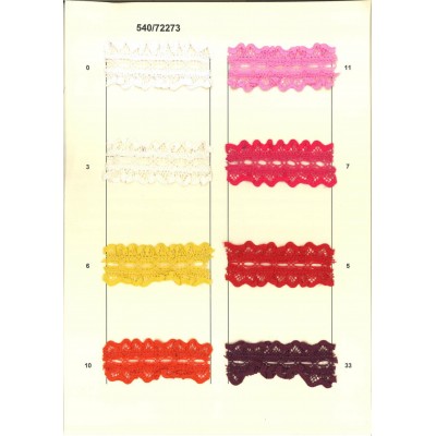 540/72273-6 LYGIA GALON NYLON FRUNCIDO PASACINTAS POLIAMIDA 100% AMARILLO Venta en piezas de 25.00 M