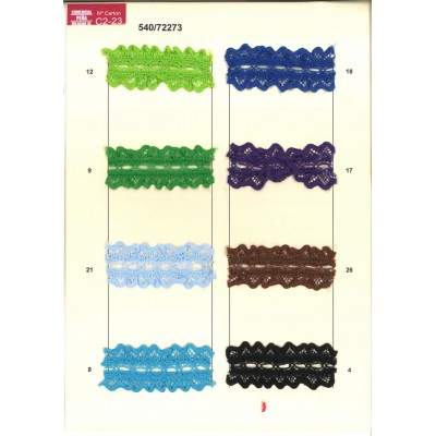 540/72273-9 LYGIA GALON NYLON FRUNCIDO PASACINTAS POLIAMIDA 100% VERDE Venta en piezas de 25.00 M