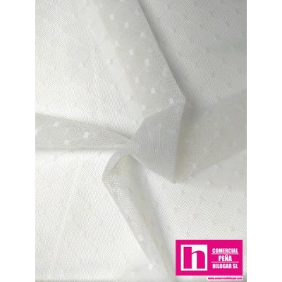 56985 PIERO TUL PLUMETI FANTASIA (01) 1.50 M. POLIESTER 100% MARFIL Venta en piezas de 10.00 M