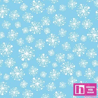 64131 PATCH.AMERICANO MOST WONDERFUL TIME OF THE YEAR (08) 110 CM. ALGODON 100% AZUL/BLANCO Venta en piezas de 6.80 M