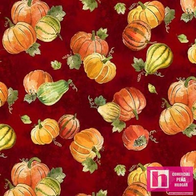 64155 PATCH.AMERICANO PUMPKIN FARM (01) 110 CM. ALGODON 100% VINO/MULTI Venta en piezas de 6.80 M