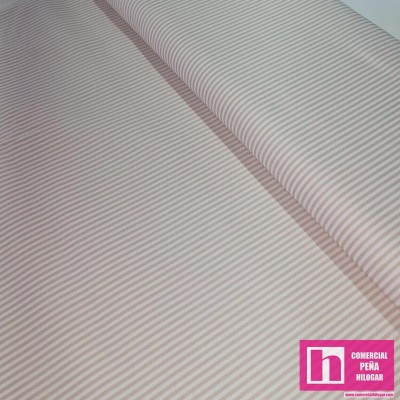 64174-4010 PIQUE ESTAMPADO BERNAL (26)-RAYAS 1.60 M. 170 GR/M2. ALGODON 100% ROSA/BLANCO Venta en piezas de 6.00 M