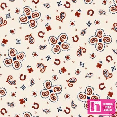 64583 PATCH.AMERICANO ROOTIN TOOTIN (09) 110 CM. ALGODON 100% CREMA Venta en piezas de 6.80 M