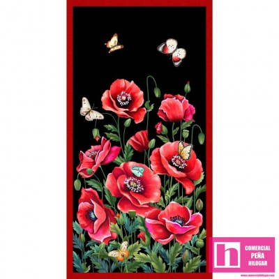 64980 PATCH.AMERICANO WHAT´S POPPIN (09) PANEL 60X110 CM. ALGODON 100% NEGRO Venta en piezas de 6.80 M