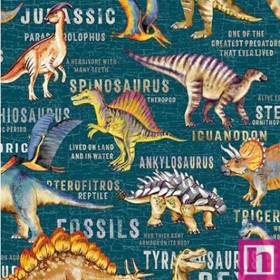 65990 PATCH.AMERICANO DINOSAURUS, DINOSAURUS (12) 110 CM. ALGODON 100% OCEANO Venta en piezas de 6.80 M