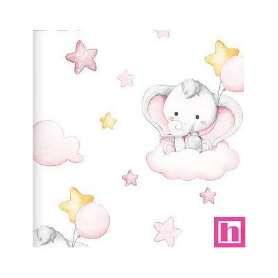 67253 PIQUE ESTAMPADO MIRT (01) 1.50 M. 170 GR/M2. ALGODON 100% BLANCO/ROSA Venta en piezas de 6.00 M