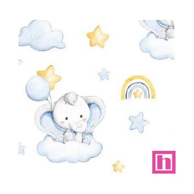 67255 PIQUE ESTAMPADO MIRT (03) 1.50 M. 170 GR/M2. ALGODON 100% BLANCO/AZUL Venta en piezas de 6.00 M