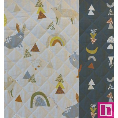 67258 ACOLCHADO ESTAMPADO XALBA (01) 144 CM. 360 GR/M2. ALGODON 100% CELESTE/AZUL Venta en piezas de 5.00 M