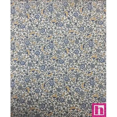 67318 VIENA ESTAMPADA MARISOL (03) 145 CM. 120 GR/M2. ALGODON ORGANICO 100% BLANCO/AZUL Venta en piezas de 7.00 M