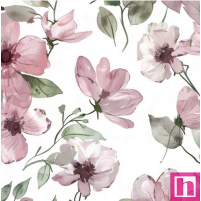 67332 LONETA ESTAMPADA ANTIMANCHAS SITA (02) 1.60 M. POLIESTER 100% NATURAL/ROSA Venta en piezas de 7.00 M