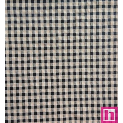 67408 VICHY SEERSUKER WINKER (08) 150 CM. 150 GR/M2. ALG.ORG. 60%-POL.REC. 40% TRIGO/NEGRO Venta en piezas de 7.00 M