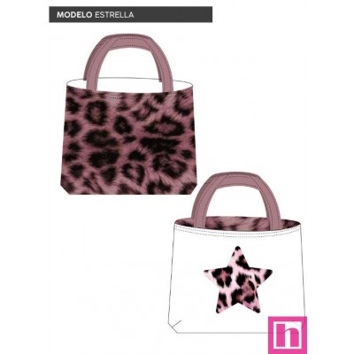 67424 TOTE BAGS ESTRELLA -  REVERSIBLE Y REPELENTE AL AGUA  (04) 45X50 CMS. POLIESTER 100% BLANCO/ROSA Venta en piezas de 1.00 U