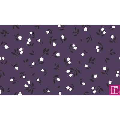 67473 TEJIDO ESTAMPADO EINAR (02) 1.40 M. 110 GR/M2. ALGODON 100% MORADO Venta en piezas de 10.00 M