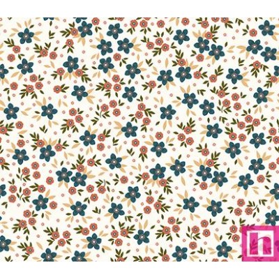 67481 VIYELA ESTAMPADA ROSALBA (02) 1.50 M. 145 GR/M2 - ALGODON 100% MARFIL Venta en piezas de 5.00 M