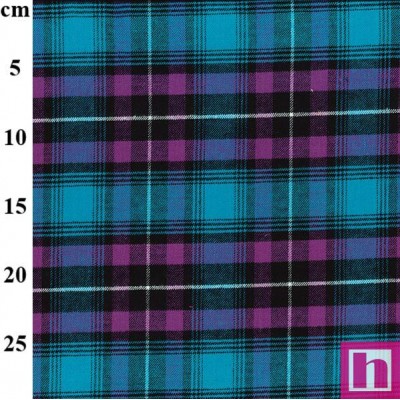 67489 VIYELA CUADROS CATALINA (02) 144 CM. 140 GR/M2. ALGODON PEINADO 100% TURQUESA/PURPURA Venta en piezas de 6.00 M