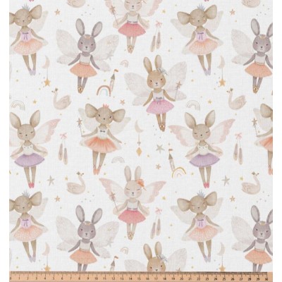 67658 TEJIDO ESTAMPADO SARAH (01) 1.50 M. 115 GR/M2. ALGODON 100% BLANCO Venta en piezas de 10.00 M