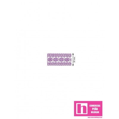 908217-0021 ENTREDOS GUIPUR ZELMAR 20MM. POLIESTER 100% LILA Venta en piezas de 9.10 M