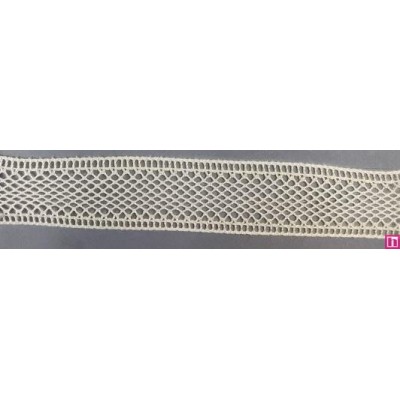 9271-102 ENTREDOS REJILLA BOLILLO TRUMAN 25 MM. ALGODON 100% MARFIL Venta en piezas de 25.00 M