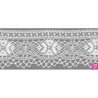 9295-0 PUNTILLA BOLILLO ZEZA 60 MM. ALGODON 100% BLANCO Venta en piezas de 25.00 M