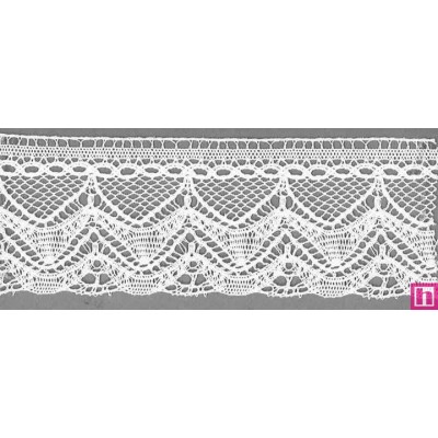 9301-0 PUNTILLA BOLILLO IVOON 55 MM. ALGODON 100% BLANCO Venta en piezas de 25.00 M