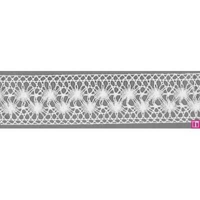 9304-0 ENTREDOS BOLILLO ORNELA 35 MM. ALGODON 100% BLANCO Venta en piezas de 25.00 M