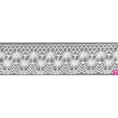 9305-0 PUNTILLA BOLILLO ORNELA 40 MM. ALGODON 100% BLANCO Venta en piezas de 25.00 M