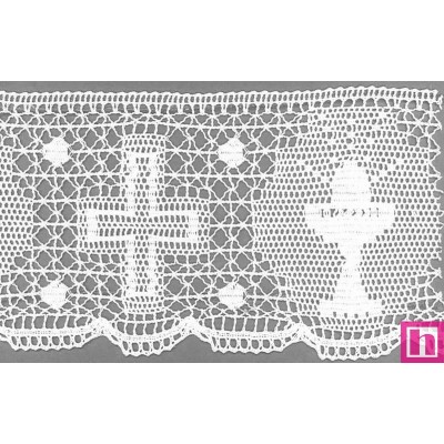 9307-0 PUNTILLA BOLILLO NERON 130 MM. ALGODON 100% BLANCO Venta en piezas de 25.00 M